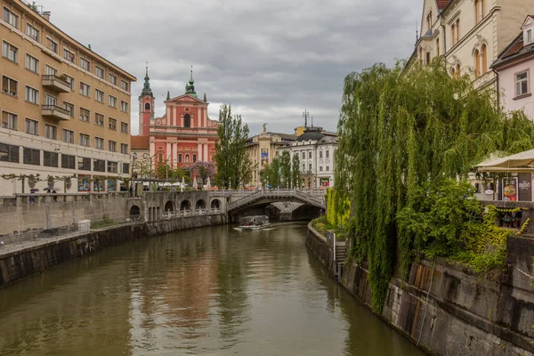 Ljubljana Slovenia Mayıs 2019 Ljubljanica Nehri Slovenya Daki Fransisken Annunciation — Stok fotoğraf