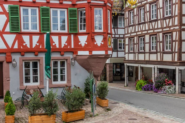 Halvtimrat Hus Byn Schiltach Delstaten Baden Wurttemberg Tyskland — Stockfoto