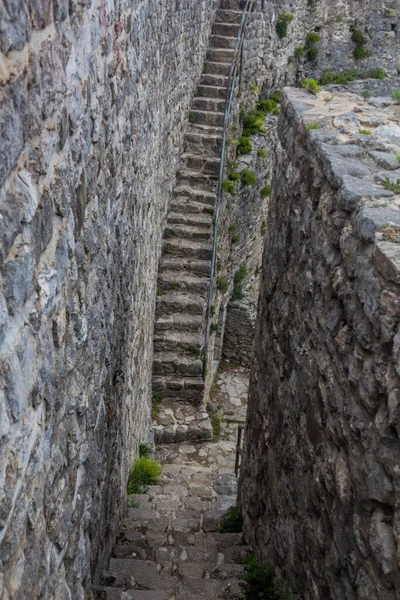 Escaleras Pared Fortaleza Antiguo Asentamiento Stari Bar Montenegro — Foto de Stock