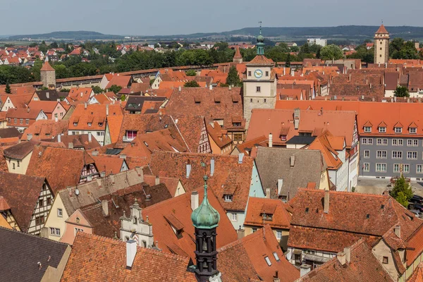 Vue Aérienne Vieille Ville Rothenburg Der Tauber État Bavière Allemagne — Photo