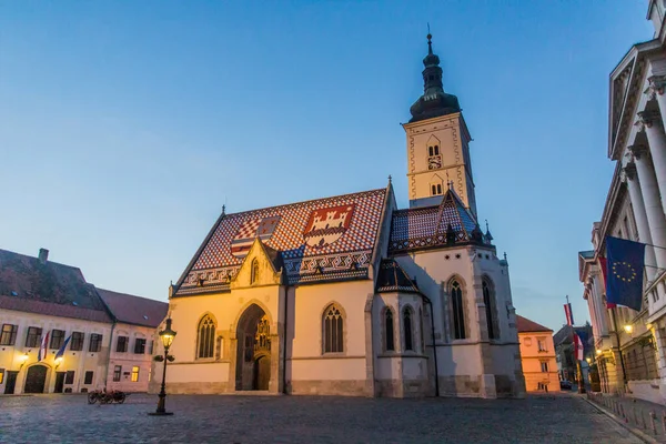 Kościół Marka Zagrzebiu Chorwacja — Zdjęcie stockowe