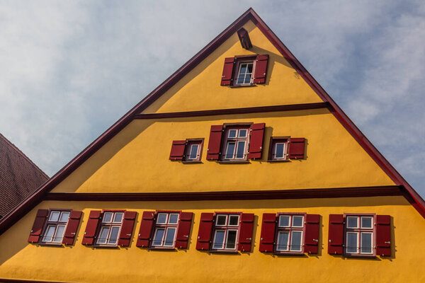 Medieval house in Dinkelsbuhl, Bavaria state, Germany