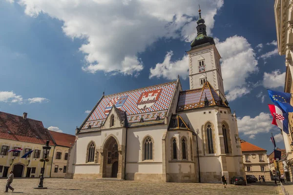 Zagreb Croácia Junho 2019 Igreja São Marcos Zagreb Croácia — Fotografia de Stock