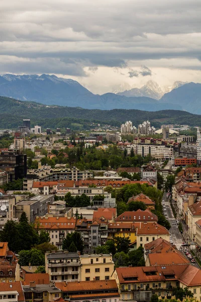 Luchtfoto Van Ljubljana Slovenië — Stockfoto