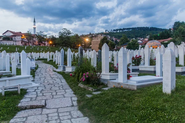 Evening View Kovaci Cemetery Sarajevo Bosnia Herzegovina — Stock Photo, Image