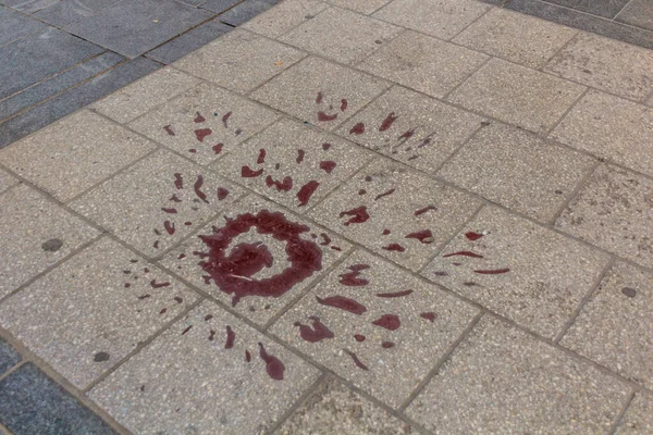 Rose Sarajevo Marking Place Mortar Shells Explosions Siege Sarajevo Bosnia — Stock Photo, Image