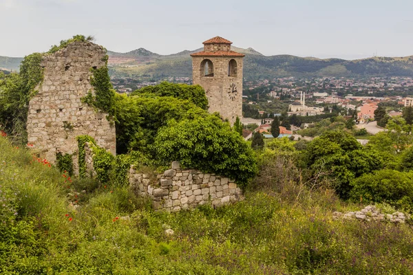 Torre Del Reloj Antiguo Asentamiento Stari Bar Montenegro —  Fotos de Stock