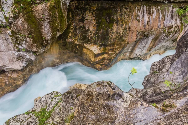 Slovenya Nın Bovec Köyü Yakınlarındaki Soca Nehri Vadisi — Stok fotoğraf