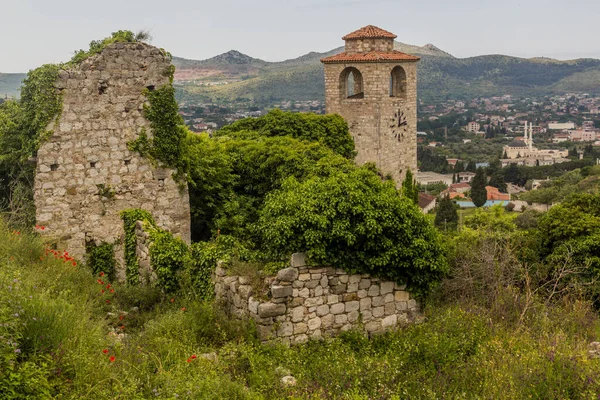 Klokkentoren Bij Een Oude Nederzetting Stari Bar Montenegro — Stockfoto