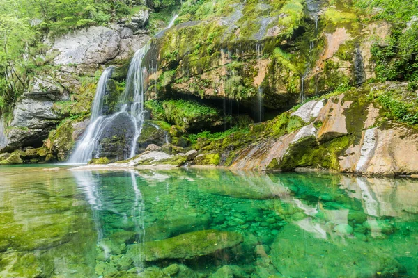 Cascata Slap Virje Vicino Villaggio Bovec Slovenia — Foto Stock