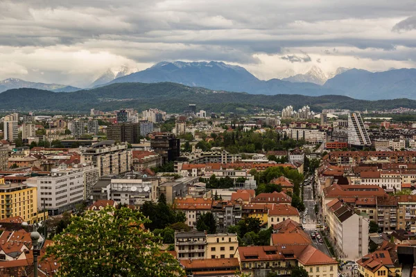 Vue Aérienne Ljubljana Slovénie — Photo