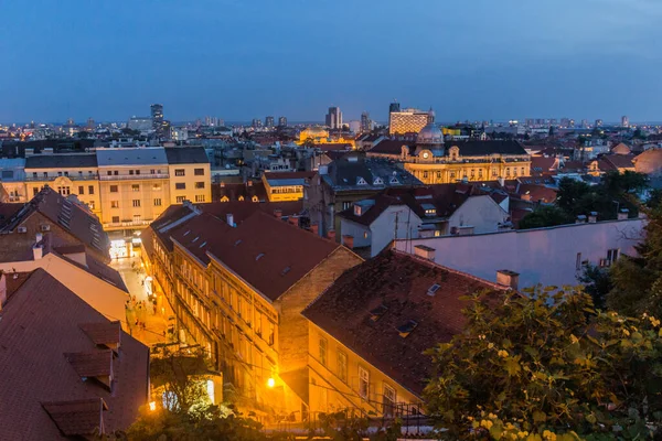 Evening Skyline View Zagreb Croatia — Stock Photo, Image