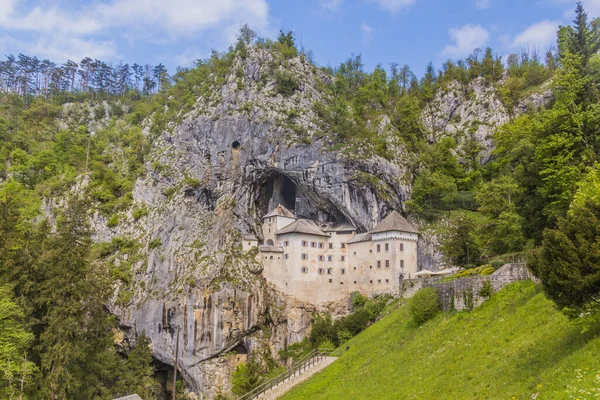 Pohled Hrad Predjama Slovinsko — Stock fotografie