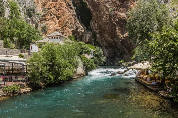 Fonte Rio Buna Aldeia Blagaj Perto Mostar Bósnia Herzegovina — Fotografia de Stock