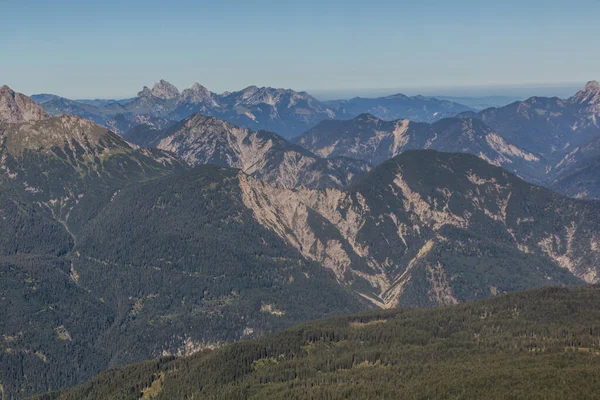 Zugspitze Almanya Dan Wetterstein Dağlarının Manzarası — Stok fotoğraf