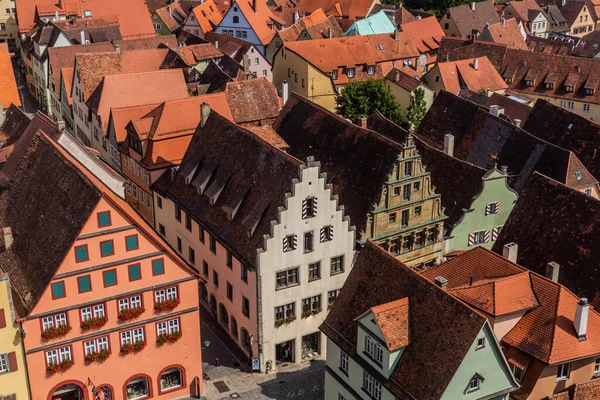 Flygfoto Över Den Gamla Staden Rothenburg Der Tauber Bayern Tyskland — Stockfoto