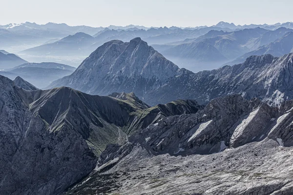 Vista Del Horizonte Las Montañas Desde Zugspitze Alemania —  Fotos de Stock