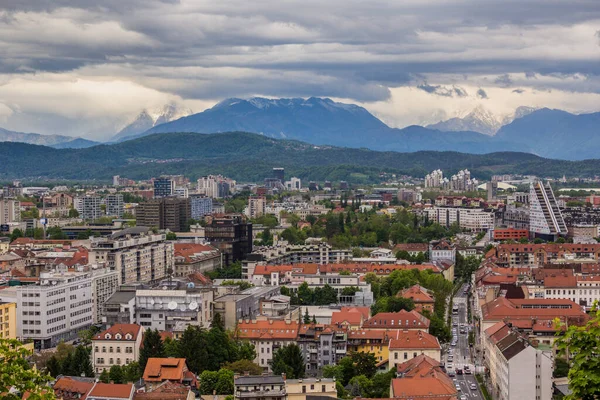 Letecký Pohled Lublaň Slovinsko — Stock fotografie