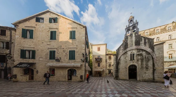 Kotor Montenegro Junio 2019 Iglesia San Lucas Plaza Trg Luke —  Fotos de Stock