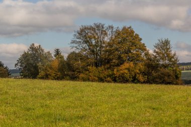 Çek Cumhuriyeti 'nin Letohrad yakınlarındaki doğu Bohemya' nın sonbahar manzarası