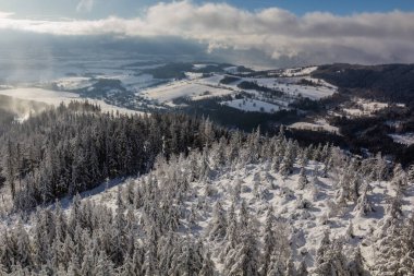 Çek Cumhuriyeti Dolni Morava Vadisi 'nin kış manzarası