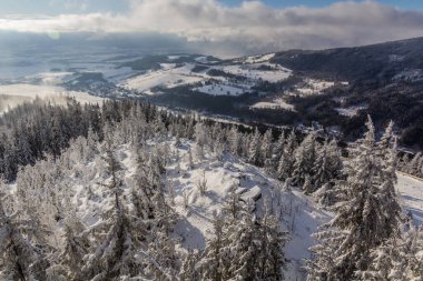 Çek Cumhuriyeti Dolni Morava Vadisi 'nin kış manzarası