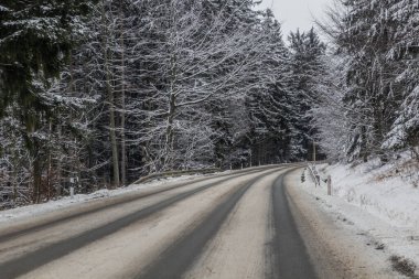 Kış manzaralı I / 11 yolu Suchy Vrch dağı yakınlarında, Çek Cumhuriyeti