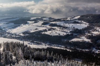 Çek Cumhuriyeti Dolni Morava Vadisi 'nin kış manzarası