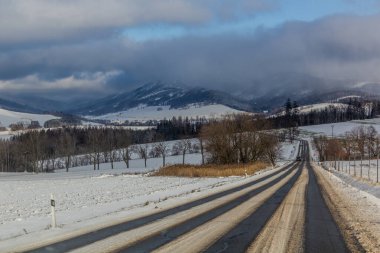 Çek Cumhuriyeti Kraliky yakınlarındaki kış manzarası