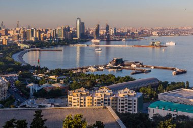 Bakü, Azerbaycan 'daki deniz manzarası