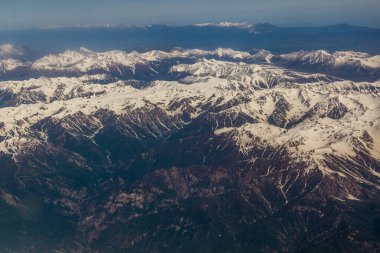 Kırgızistan 'daki Tian Shan dağlarının hava manzarası