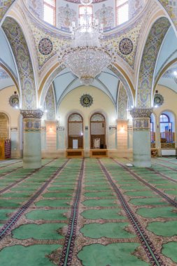 BAKU, AZERBAIJAN - 8 Haziran 2018: Azerbaycan 'ın Bakü kentindeki Juma camii