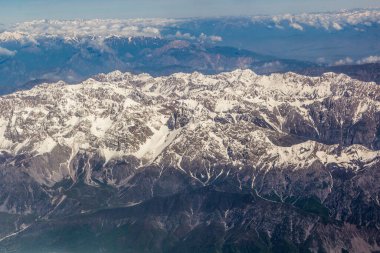 Kırgızistan 'daki Tian Shan dağlarının hava manzarası