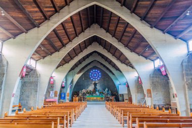 SAGADA, PHILIPPINES - 23 HAZİRAN 2018: Filipinler 'in Luzon adasındaki Sagada köyündeki Aziz Meryem Kilisesi