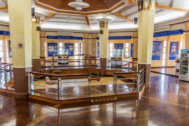 BANDAR SERI BEGAWAN, BRUNEI - 27 Şubat 2018: Brunei 'nin başkenti Bandar Seri Begawan' daki Kampong Ayer Su Köyü Galerisi