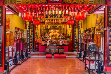 KUCHING, Malezya - 4 Mart 2018: Kuching, Malezya 'daki Hiang Thian Siang Ti Tapınağı