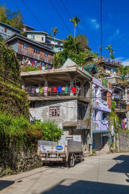 BANAUE, PHIPPINES - 21 HAZİRAN 2018: Luzon Adası 'ndaki Banaue Köyü, Filipinler