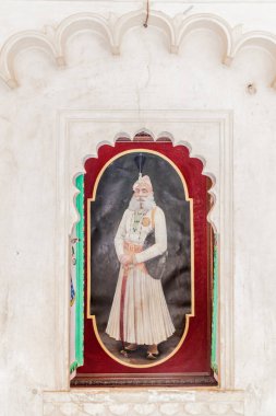 UDAIPUR, Hindistan - 12 Şubat 2017: Udaipur, Rajasthan Eyaleti, Hindistan 'daki Şehir Sarayı' nda Portre