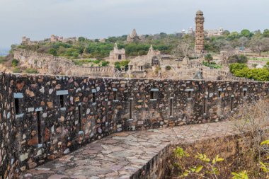 Chittorgarh 'daki Chittor Kalesi Duvarı, Rajasthan Eyaleti, Hindistan