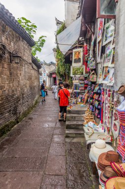 FENGHUANG, ÇİN - 15 AĞUSTOS 2018: Fenghuang Antik Kenti, Çin