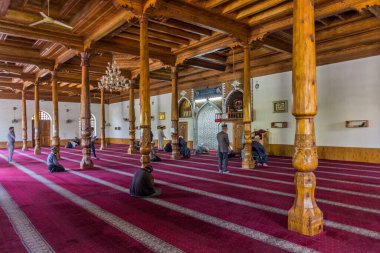 PENJIKENT, TAJIKISTAN - 9 Mayıs 2018: Penjikent, Tacikistan 'daki Maschidi Markazii M. Bashoro Camii
