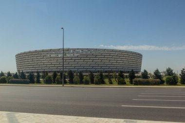 BAKU, AZERBAIJAN - 19 Haziran 2018: Bakü Olimpiyat Stadyumu, Azerbaycan
