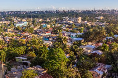 Dominik Cumhuriyeti 'nin başkenti Santo Domingo' nun hava manzarası.
