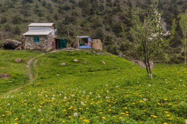 Fann dağlarında, Tacikistan 'da, Artuch' da yerel bir ev