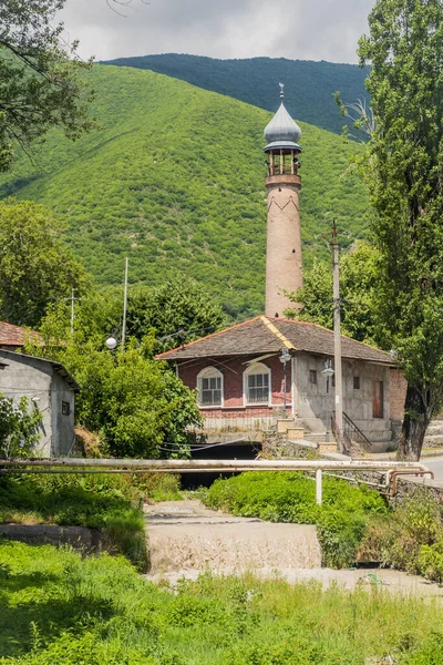 阿塞拜疆Sheki Juma清真寺的Minaret — 图库照片