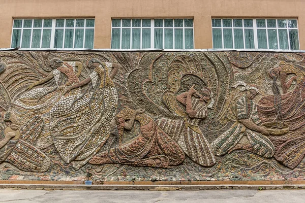 Dushanbe Tajikistan Mei 2018 Mozaïekstraatkunst Dushanbe Hoofdstad Van Tadzjikistan — Stockfoto