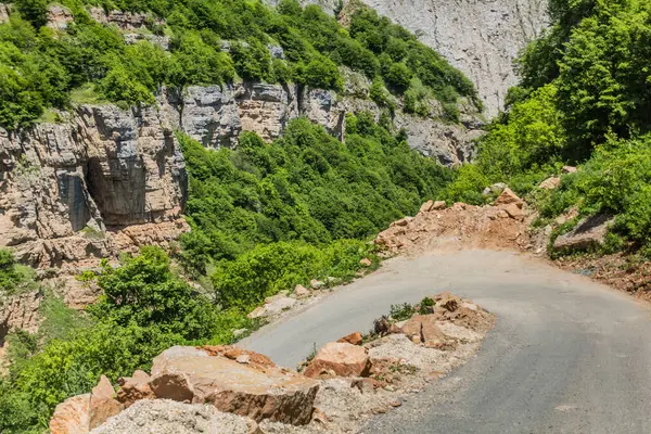 Droga Kanionie Rzeki Gudiyalchay Azerbejdżan — Zdjęcie stockowe