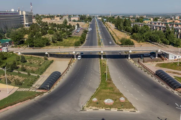 Khujand Tajikistan Maj 2018 Widok Lotu Ptaka Aleję Taszkent Khujand — Zdjęcie stockowe