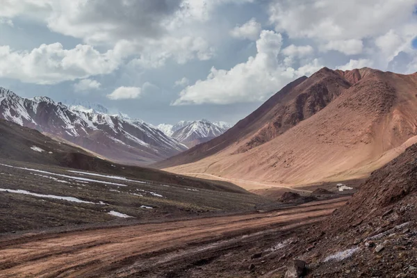 Paesaggio Dell Autostrada Pamir Vicino Confine Tra Tagikistan Kirghizistan — Foto Stock