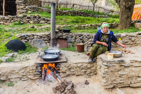 Jizev Tajikistán Mayo 2018 Cocina Aire Libre Jizeu Jizev Jisev — Foto de Stock